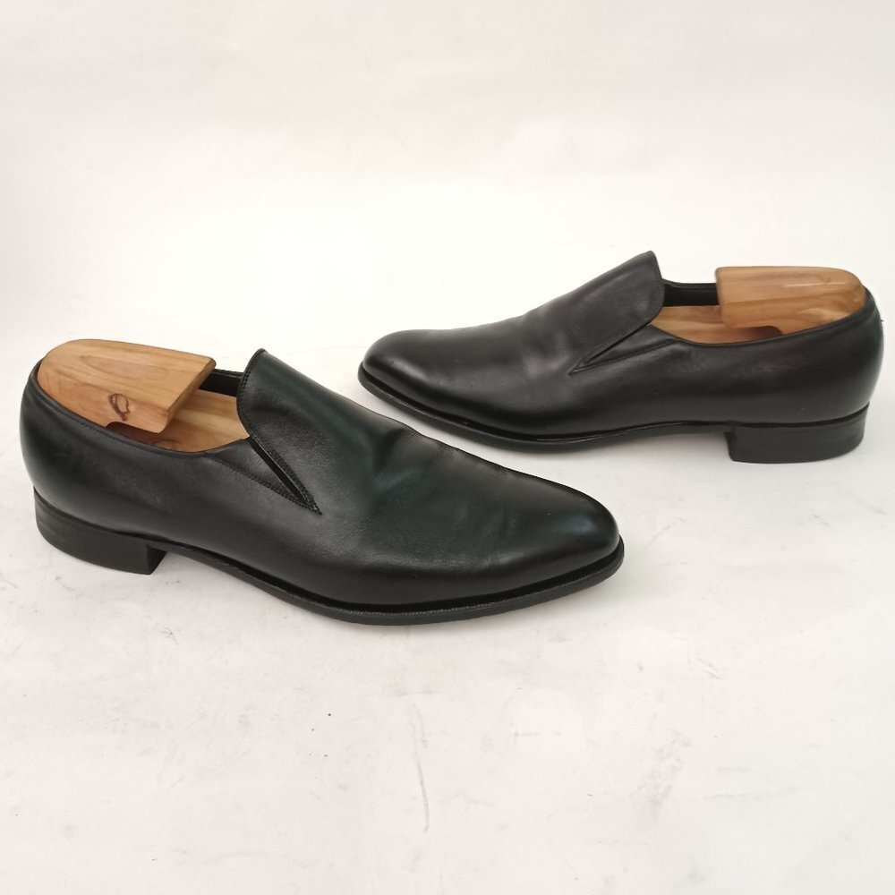 🖤 Vintage FREEMAN Bootmaker Guild Black Leather Slip on Loafers Size 7.5 D 🖤 - Picture 3 of 12